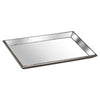 Astor Distressed Large Mirrored Tray with Wooden Detailing