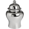 Small Silver Ceramic Urn