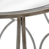 Set of Two Lattice Detail Silver Side Table