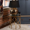 Set of Two Lattice Detail Gold Side Table